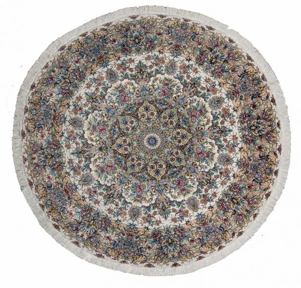 Иранский ковёр из шерсти и шёлка «TABRIZ IR» 15-11A-KHATIBI(Round)