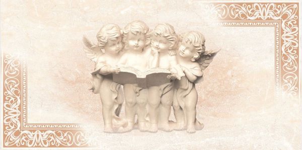 Травертин Адриатика 2 Декор 500*250 4 ангела (1*7) VINCHI