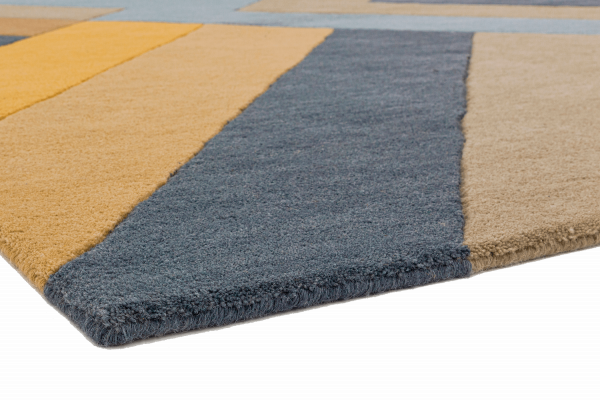 Индийский ковер из шерсти «REEF RUG» RF02-BIG ZIG OCHRE GREY 300 x 400 см