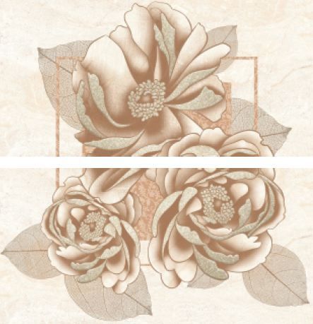 Травертин Каменный цветок Декор-панно 500*500 (1компл=2шт) (1*4) VINCHI