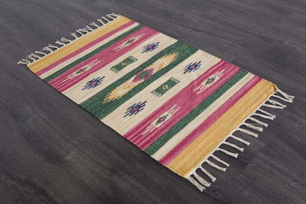 Индийский ковер из хлопка «KILIM COTTON» CT203-MIX 60 x 90 см