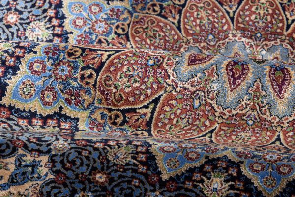 Турецкий ковер из шёлка и модала «QUM-L» 2041M-NAV-NAV 160 x 230 см