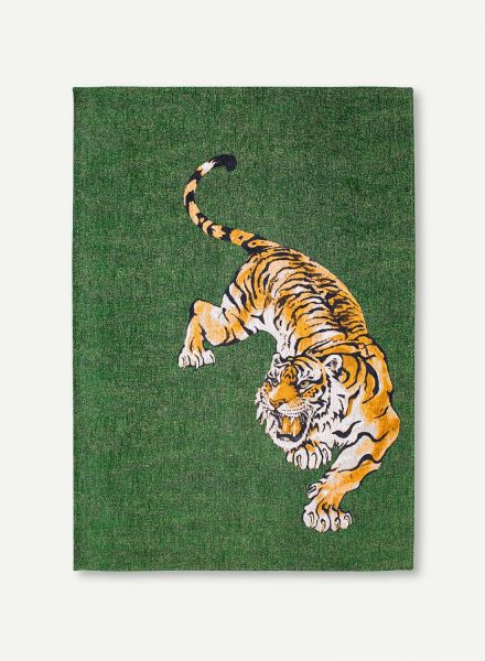Бельгийский ковер из полиэфирного шёлка «POP» 9388-TIGER-GREEN ON FIRE 170 x 240 см