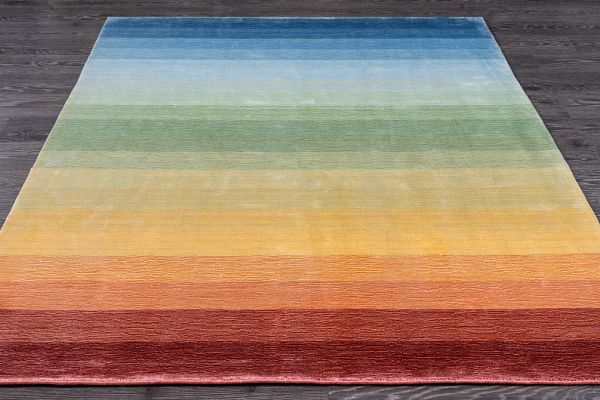 Индийский ковёр из арт-шёлка «RAINBOW SHINE» 2014002-VIBGYOR
