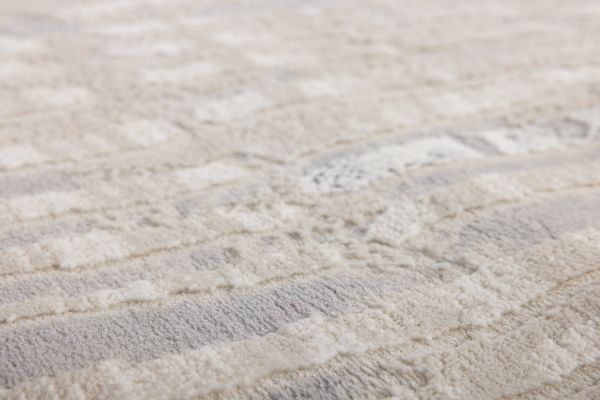 Турецкий ковер из полипропилена и полиэстера «MOON» 2576A-CREAM-L.GREY 80 x 150 см