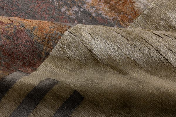 Индийский ковер из шерсти и арт-шёлка «CHAOS THEORY» ESK369-M.GREY-L.PEACH 246 x 302 см Индийский ковер из шерсти и арт-шёлка «CHAOS THEORY» ESK369-M.GREY-L.PEACH 246 x 302 см