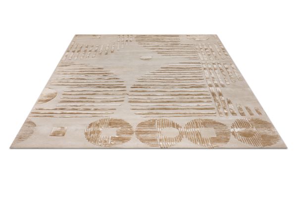 Индийский ковер из шерсти, эвкалиптового шёлка и хлопка «GEOMETRIC» DESIGN-01A 250 x 300 см