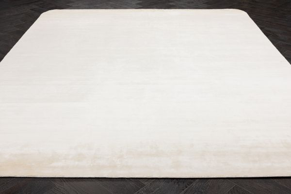 Индийский ковер из шёлка «BLANC DE BLANCS» PLAIN-CORNER-WHITE 198 x 300 см