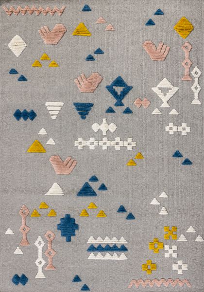 Индийский ковер из шерсти «SKANDI KILIM» D37B-GREY 165 x 235 см