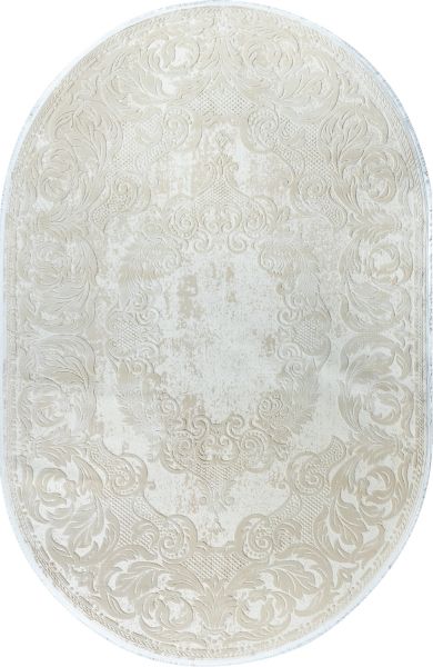 Турецкий ковер из акрила «SARDES» 6101A-CREM-BEG(Oval) 160 x 235 см