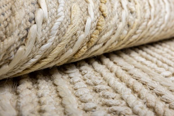 Индийский ковер из джута «JUTE MODERN» CHAMPAGNE-MARINE 150 x 150 см