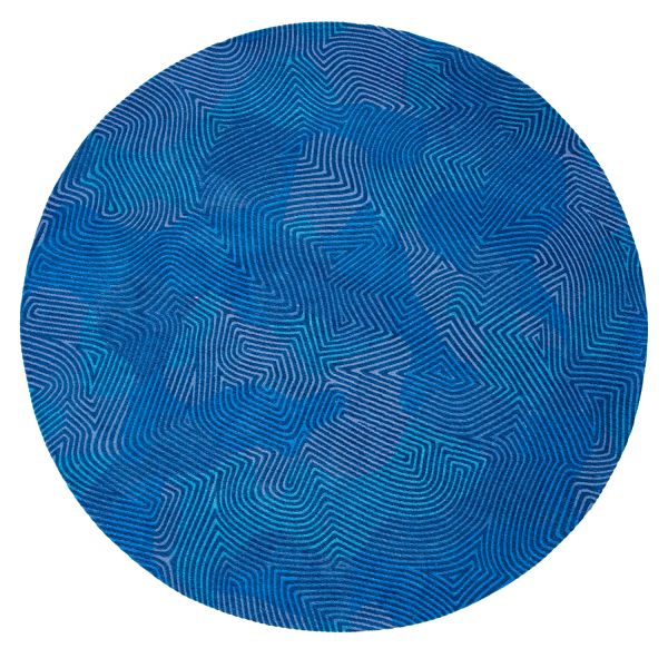 Бельгийский ковер из полиэфирного шёлка «MEDITATION» 9225-BLUE LAGOON(Round) 240 x 240 см