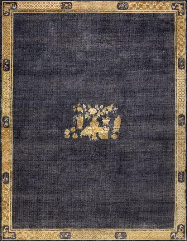 Индийский ковер из шёлка, шерсти и хлопка «VINTAGE SILK» CH05-CH.BLK 244 x 314 см Индийский ковер из шёлка, шерсти и хлопка «VINTAGE SILK» CH05-CH.BLK 244 x 314 см