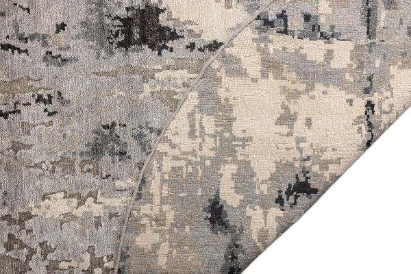 Индийский ковер из арт-шёлка «STORM» FR1221-SILVER-CHARCOAL(Round) 180 x 180 см Индийский ковер из арт-шёлка «STORM» FR1221-SILVER-CHARCOAL(Round) 180 x 180 см