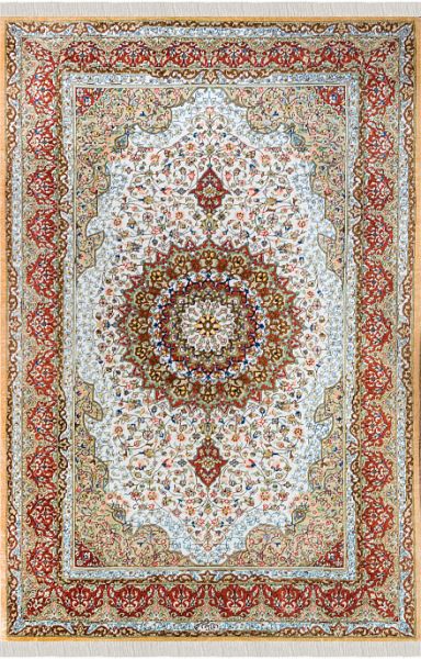 Иранский ковёр из шёлка «QUM MM IR» 14-234-IR REZAEI