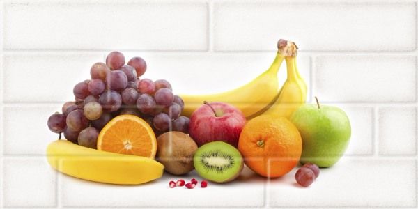 Керамическая плитка Брик Плитка декор Экзотик 1 300*600 (1*9)  кремовый Березакерамика  для ванной комнаты