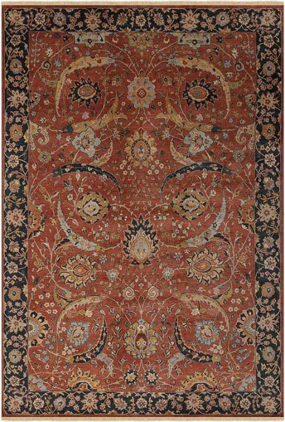 Индийский ковёр из шерсти «FIRDAUS» 0105-036-SICKLE-LEAF-SKARLET