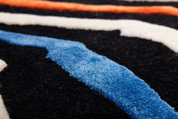 Индийский ковер из эвкалиптового шёлка и шерсти «VELVET MIRAGE» SIGN FUNKY ZEBRA 125 x 200 см