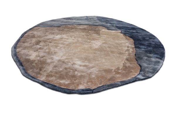 Индийский ковер из эвкалиптового шёлка «VELVET MIRAGE» STONE TAUPE GREY(Round) 250 x 250 см