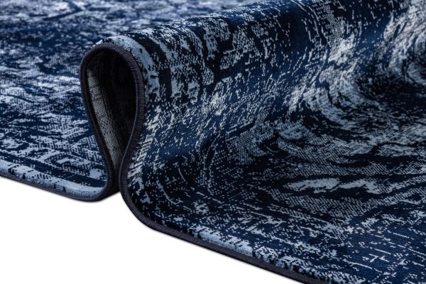 Турецкий ковер из полиэстера «JULIA» 43239A-BLUE-NAVY 80 x 150 см