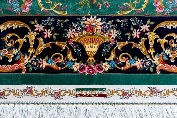 Иранский ковёр из шёлка и модала «MASTERPIECE QUM» 043-21-PROVENCE-GREEN