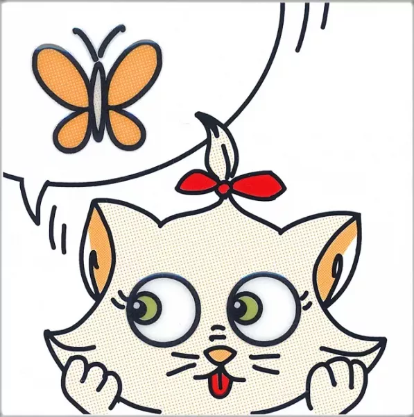 Декор настенный Кошки-Мышки Бабочка 200x200 белый NT\A131\5009