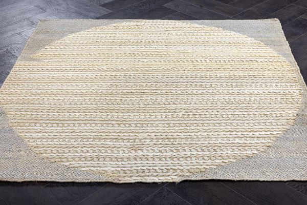 Индийский ковер из джута «JUTE MODERN» CHAMPAGNE-MARINE 150 x 150 см