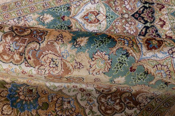 Турецкий ковер из шёлка и модала «QUM-L» 2063F-CRE-YEL 160 x 230 см