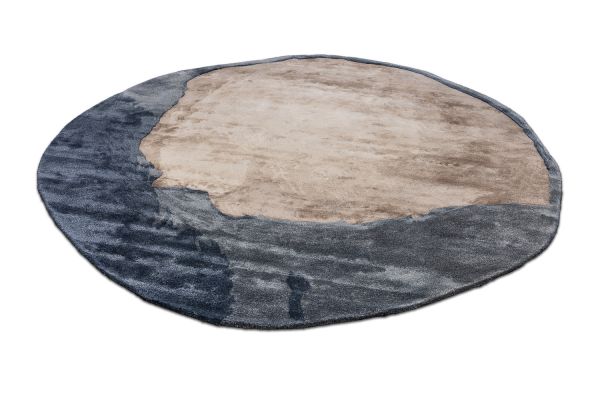 Индийский ковер из эвкалиптового шёлка «VELVET MIRAGE» STONE TAUPE GREY(Round) 250 x 250 см