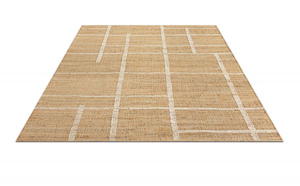Индийский ковер из джута «JUTE» ZA424-WHITE-NATURAL 135 x 200 см