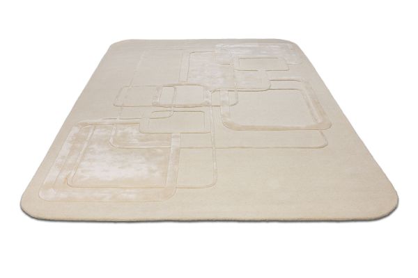 Индийский ковер из шерсти и эвкалиптового шёлка «VELVET MIRAGE» ARTE WHITE 200 x 300 см