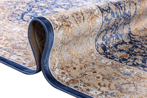 Иранский ковер из вискозы и акрила «Miras Collection» 1200- Ocean Blue 200 x 300 см