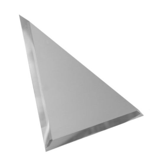 Плитка зеркальная Треугольник угол 250 мм серебро матовое (с фацетом 10 мм)