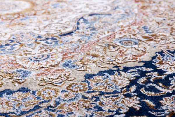 Иранский ковер из вискозы и акрила «Miras Collection» 1200- Ocean Blue 200 x 300 см