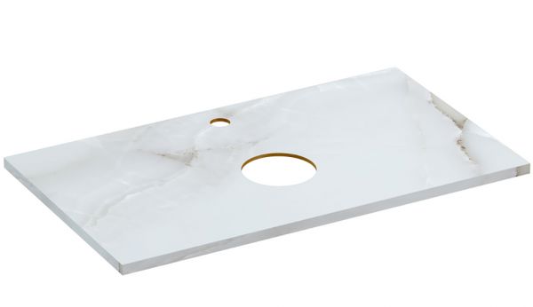Столешница Stone из керамогранита Aura 80x45x2 светло-серый сатиновый 63854