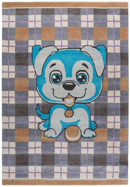 Индийский ковер из хлопка «HAPPY DAY» HX5-H1-GRY-BLU 140 x 200 см