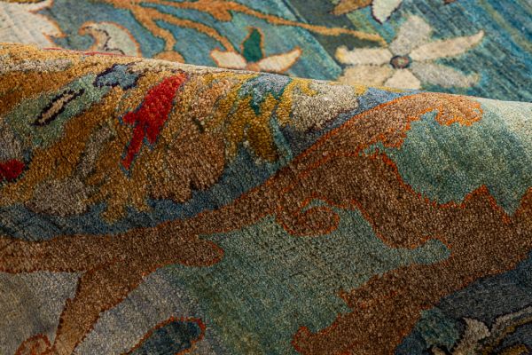 Индийский ковёр из шерсти «ZIEGLER VINTAGE» AC228-BLU-MIX(246x306)