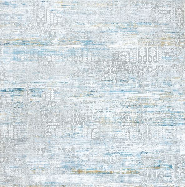 Турецкий ковер из вискозы и синтетики «STELLA P» C789B-GRAY-BLUE 40 x 50 см