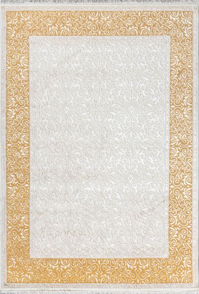 Индийский ковер из шерсти и арт-шёлка «AGRA R» RO83-IVORY-GOLD 171 x 240 см Индийский ковер из шерсти и арт-шёлка «AGRA R» RO83-IVORY-GOLD 171 x 240 см
