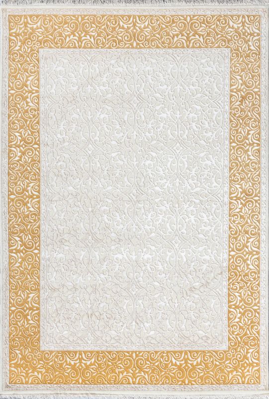 Индийский ковер из шерсти и арт-шёлка «AGRA R» RO83-IVORY-GOLD 171 x 240 см Индийский ковер из шерсти и арт-шёлка «AGRA R» RO83-IVORY-GOLD 171 x 240 см