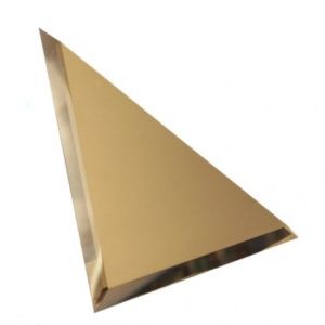 Плитка зеркальная Треугольник угол 200 мм бронза матовая (с фацетом 10 мм)
