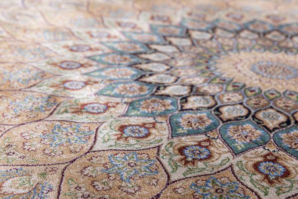 Турецкий ковер из шёлка и модала «QUM-L» 2063F-CRE-YEL 160 x 230 см