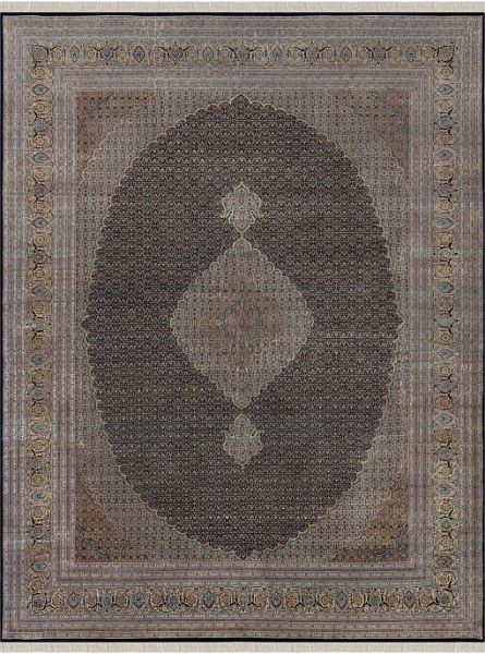 Индийский ковёр из шерсти и шёлка «TABRIZ MAHI AZIZ» MAHI-BLK