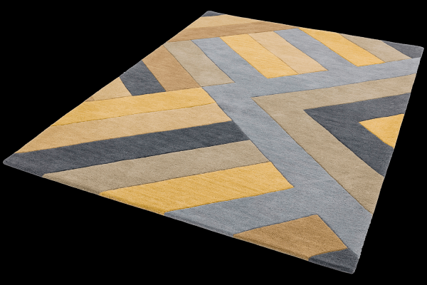 Индийский ковер из шерсти «REEF RUG» RF02-BIG ZIG OCHRE GREY 300 x 400 см