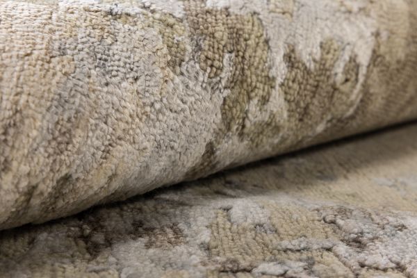 Индийский ковер из шерсти и арт-шёлка «STORM» RN85WH-GREY(Round) 300 x 300 см