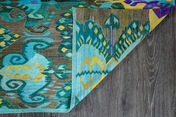 Индийский ковер из шёлка «KILIM SILK» P26-MIX-MIX 228 x 300 см