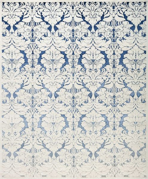 Непальский ковер из шерсти и шёлка «ART COLLECTION» DAMASK GR-D.BLUE-L.BLUE(90275) 251 x 304 см