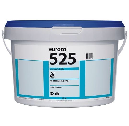 Клей для ковровых, всех видов ПВХ покрытий EUROCOL FORBO 525 Eurosafe Basic на основе водной дисперсии 1к 13кг Клей для ковровых, всех видов ПВХ покрытий EUROCOL FORBO 525 Eurosafe Basic на основе водной дисперсии 1к 13кг