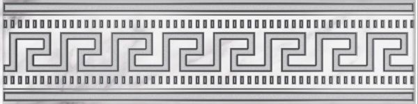 Керамическая плитка Олимпия 1 Бордюр 75*300 серебро темный  широкий (1*22)  VINCHI  для ванной комнаты
