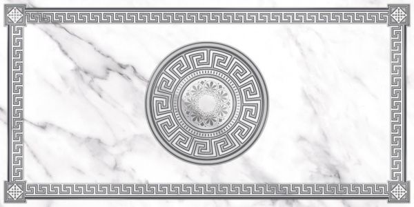 Керамическая плитка Олимпия 1 Декор 600*300 серебро темный (1*8)  VINCHI  для ванной комнаты